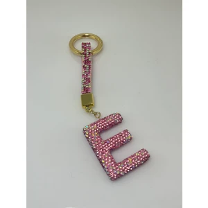 Makmery Accessory Taşlı Pembe Harf Anahtarlık