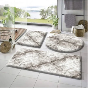 Lagom Life 3'lü Banyo Halısı Peluş Post Halı Klozet Takımı 50 x 90--50 x 60---50 x 50(YUVARLAK)
