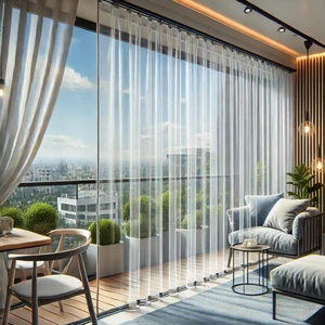 250CM Enli Su Geçirmez Şeffaf Perde (Korniş Kullanımı Için)