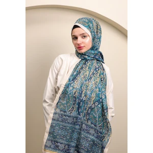Kamer Scarf Etnomix Serisi Soft Pamuk Etnik Desen Şal Yeşil