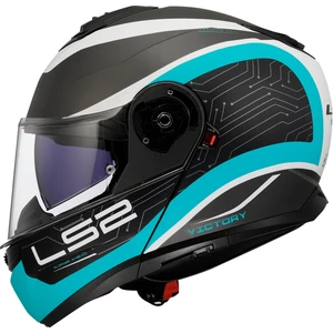 Ls2 Strobe 2 Vıctory Çene Açılır Motosiklet Kaskı Tıtanıum-Beyaz-Metal Mavi