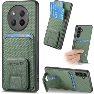 Honor Magic7 Lite 5g Kart Tutucu Karbon Fiber Doku Deri Kaplamalı Tpu Telefon Kapağı (Yurt Dışından)