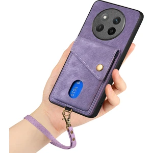 Honor Magic7 Lite 5g Kickstand Deri Telefon Arka Kapak ile Kart Tutucu (Yurt Dışından)