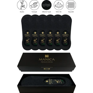 Erkek Bambu Babet Çorap 6 Çift - Antrasit Melanj