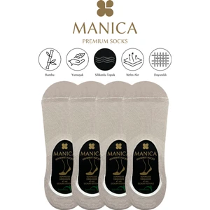 Erkek Bambu Babet Çorap 4 Çift - Bej