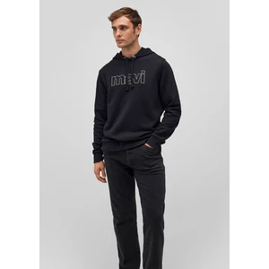 Mavi Logo Baskılı Kapüşonlu Siyah Sweatshirt 065606-900