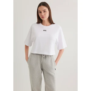 Mavi Logo Baskılı Beyaz Crop Tişört 1611585-620