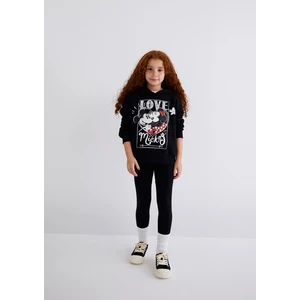 Minnie Mouse Baskılı Siyah Sweatshirt 7S10082-900