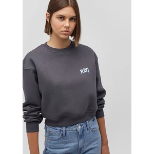 Mavi Logo Baskılı Antrasit Crop Sweatshirt 1611601-70763