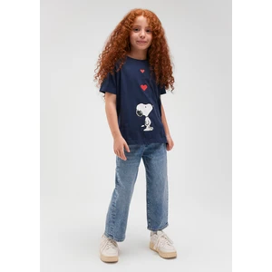 Snoopy Baskılı Lacivert T-Shirt 7610242-70488