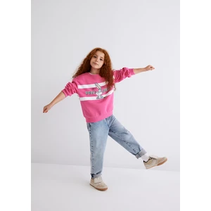 Bugs Bunny Baskılı Pembe Sweatshirt 7S10072-71095