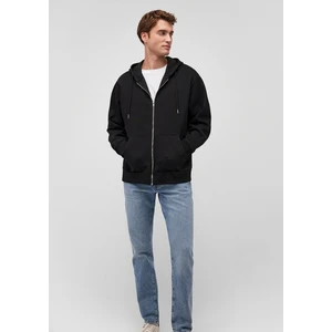 Kapüşonlu Fermuarlı Siyah Basic Sweatshirt 0S10277-900