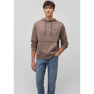Logo Nakışlı Kapüşonlu Kahverengi Sweatshirt 065809-87875