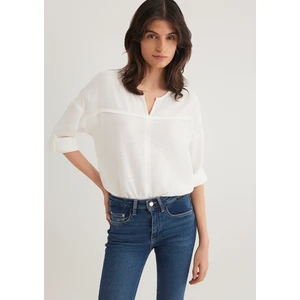 V Yaka Beyaz Bluz 121357-22937