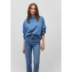 Kadın Bisiklet Yaka Mavi Basic Sweatshirt 1610198-70885