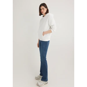Kapüşonlu Beyaz Basic Sweatshirt 167299-70057