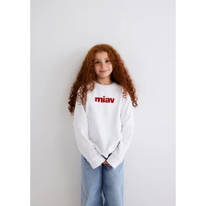 Kırmızı Miav Baskılı Beyaz Çocuk Sweatshirt 6610031-602