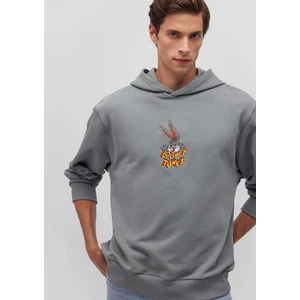 Bugs Bunny Baskılı Gri Sweatshirt 0S10102-70098