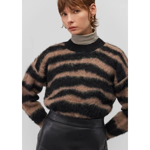 Yün Karışımlı Desenli Kahverengi Kazak 1710604-88679