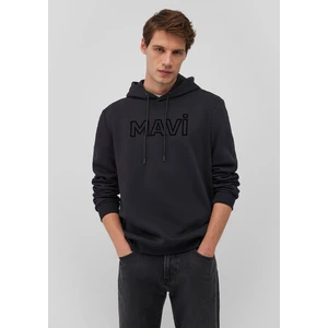 Mavi Logo Baskılı Kapüşonlu Siyah Sweatshirt 0610941-900