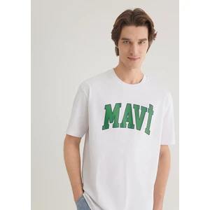 Mavi Logo Baskılı Beyaz Tişört 0611711-620