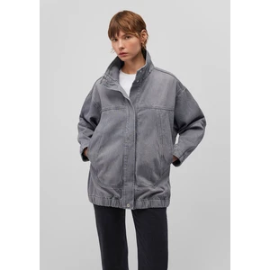 Dik Yaka Gri Denim CEKET1110521-87974