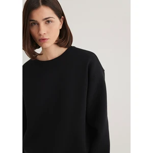 Kadın Bisiklet Yaka Siyah Basic Sweatshirt 1610198-900