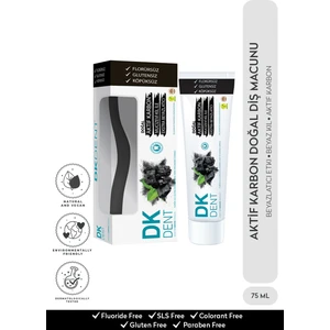 DKDENT Vegan Aktif Karbonlu Florürsüz Diş Macunu 75 ml Diş Fırçası Hediyeli