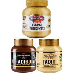 Susamlı Tahin Kreması 330G + Tadıbu 330G + Tadıbu Fındık Kreması 330G