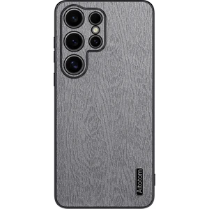 Samsung Galaxy S25 Ultra Ahşap Dokulu Pu Deri Kaplamalı Pc+Tpu Telefon Kapağı (Yurt Dışından)