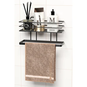 Yapışkanlı Banyo Rafı Havlu Asıcı Raf Duş Şampuanlık Rafı Duvar Düzenleyici Organizer Havluluk