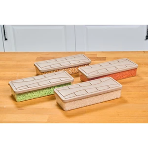 Saklama Kabı Soft Kapak 4 Adet 1.1 Lt Kum Beji Dondurucu,erzak Kabı