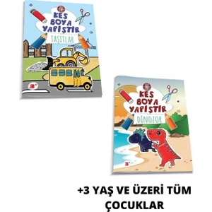 Kes Boya Yapıştır Taşıtlar + Dinozor Kitabı