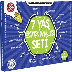 Çocuk Akademi 7 Yaş Eğitici Etkinlik Seti 3 Ciltsiz Kitap Okul Öncesi Eğlenceli Öğrenme