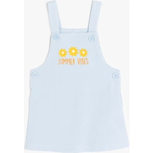 Pamuklu Askılı Çiçek Nakış Detaylı Jile Elbise