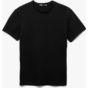 Kısa Kollu Bisiklet Yaka Pamuklu Erkek Slim Fit Tişört