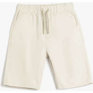 Beli Bağlamalı Cep Detaylı Pamuklu Basic Şort