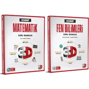 3D Yayınları 8.sınıf Lgs  Matematik - Fen Bilimleri Soru Bankası