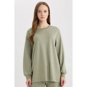 Regular Fit Bisiklet Yaka Basic Düz Sweatshirt Tunik D4598AX25SP
