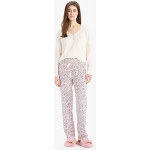 Pijama Takımı Uzun Kollu Üst Desenli Uzun Altı-Fall in Love E0856AX25SP