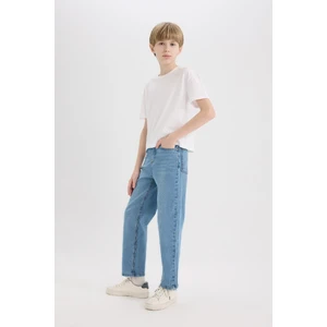 Erkek Çocuk Loose Fit Düz Paça Basic Düz Jean Pantolon D6489A825SM