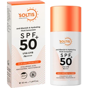 SOLTIS Nemlendirici Günlük Fluid Güneş Koruyucu Krem SPF50+ Tüm Cilt Tipleri İçin 50 ml