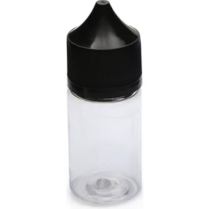 Zylan Ambalaj 30 ml Pe Şeffaf Gorilla Şişe Siyah Kapak Şişe, 12 Adet, Plastik Şişe, Likit Şişesi