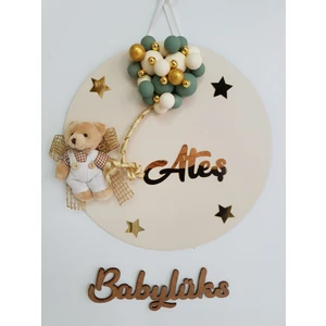 Baby Lüks 30CM Bubble Yuvarlak Bebek Isme Özel Kapı Süsü