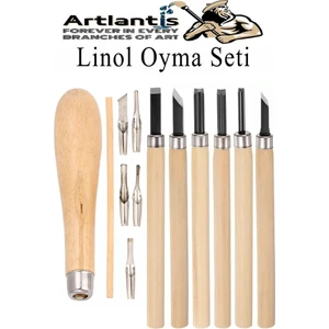 Linol Oyma Seti 13 Parça 1 Paket Linol Oyma Kesme Bıçak Seti Bıçaklı Linolyum Baskı Ahşap Saplı