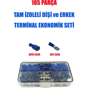 105 Parça Tam Izoleli, Dişi ve Erkek Terminal Ekonomik Seti