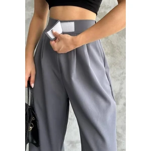 Cırtlı Palazzo Pantolon 1353 - Gri