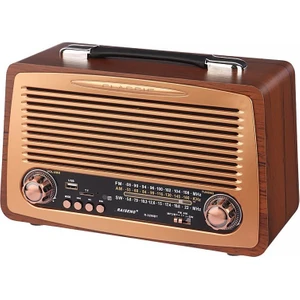 Büyük Boy Retro Radyo Taşınabilir Bluetooth Speaker ve Hoparlör Klasik Antika Tarzı Iç ve Dış Mekan Multiband USB Girişli Dekoratif Klasik Radyo 30,5X18X11,5 cm 3299BT