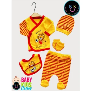 Baby Kids Colors Yeni Doğan Bebek Taraftar Zıbın Takımı 5 Parça  Pamuk