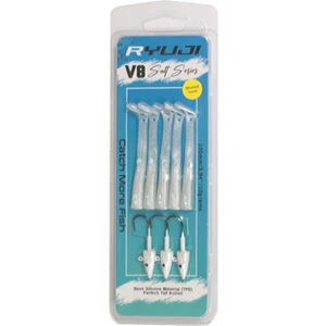 Ryuji V8 Salt 10CM 10GR Silikon Yem Renk : White Silver